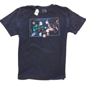 2XL Black Demon Slayer Anime Graphic Tee Shirt